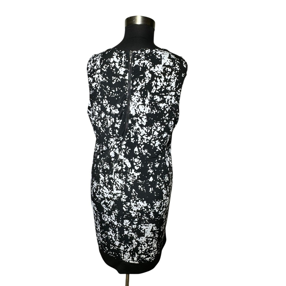 Alfani sleeveless Shift Dress Plus sz 2XL ruffle neck,  pockets‎ black/White zip